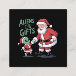 Cartão De Visita Quadrado Aliens Também Adoram Ofertas Engraçadas De Aliens