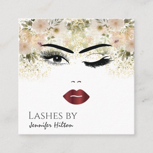 Cartão De Visita Quadrado Alinhando a cara moderna e sensual (Frente)