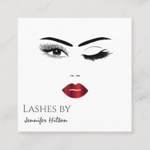 Cartão De Visita Quadrado Alinhando o rosto moderno de uma garota sensual