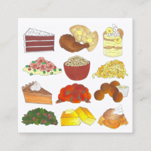 Cartão De Visita Quadrado Alma Comida Prata Restaurante Gado de Chef