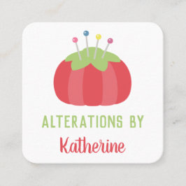 Cartão De Visita Quadrado Alteração do Pincushion do Dressmaker