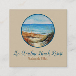 Cartão De Visita Quadrado Aluguer De Férias De Arte Costeira