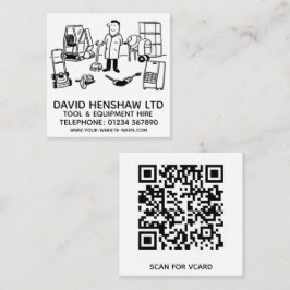 Cartão De Visita Quadrado Aluguer de ferramentas e equipamento