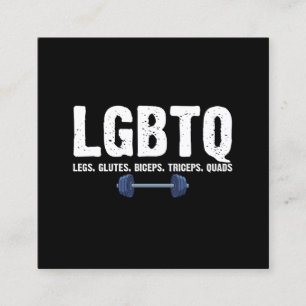 Cartão De Visita Quadrado Amante do Ginásio LGBTQ Pernas Glúteos Bíceps Tríc