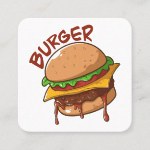 Cartão De Visita Quadrado Amantes de Burger