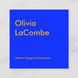 Cartão De Visita Quadrado Amarelo elegante simples e simples moderno