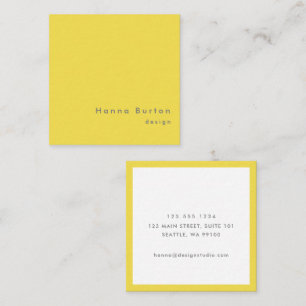 Cartão De Visita Quadrado Amarelo iluminante Minimalista Pantone 2021