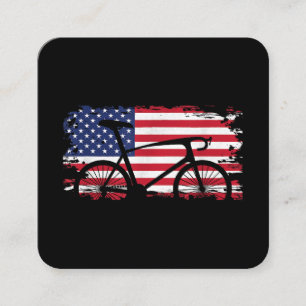 Cartão De Visita Quadrado American Flag Road Biking Cycling Roupa - Bicycl