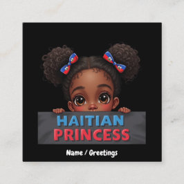 Cartão De Visita Quadrado American Haitian Flag Day Haitian Princess