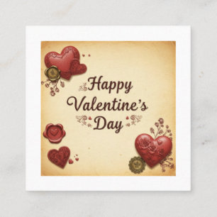 Cartão De Visita Quadrado Amor nos negócios: Feliz dia de os namorados