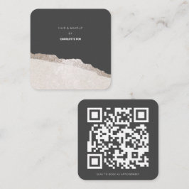 Cartão De Visita Quadrado Analisar para Reservar uma Agitação de Código QR d
