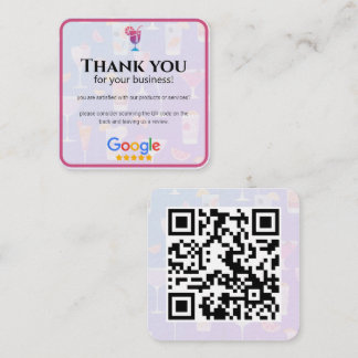 Cartão De Visita Quadrado Análises do Google | Análise comercial no Cocktail