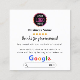 Cartão De Visita Quadrado Análises do Google | Business Review nos EUA QR