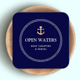Cartão De Visita Quadrado Anchor Marina de Corda Náutica