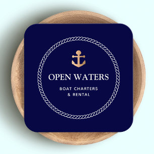 Cartão De Visita Quadrado Anchor Marina de Corda Náutica