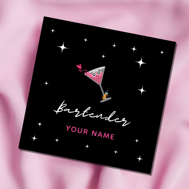 Cartão De Visita Quadrado Anel de Casamento de Vidro de Cocktail Engraçado (Criador carregado)