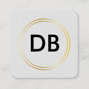 Cartão De Visita Quadrado Anel Dourado Clássico Lux Duplo