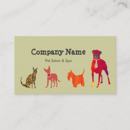 Cartão De Visita Quadrado Animais de estimação bonitos. O animal persegue