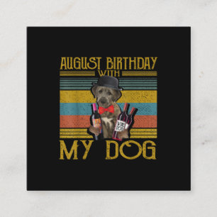 Cartão De Visita Quadrado Aniversário De Agosto Com O Meu Cão De Wolfhound I