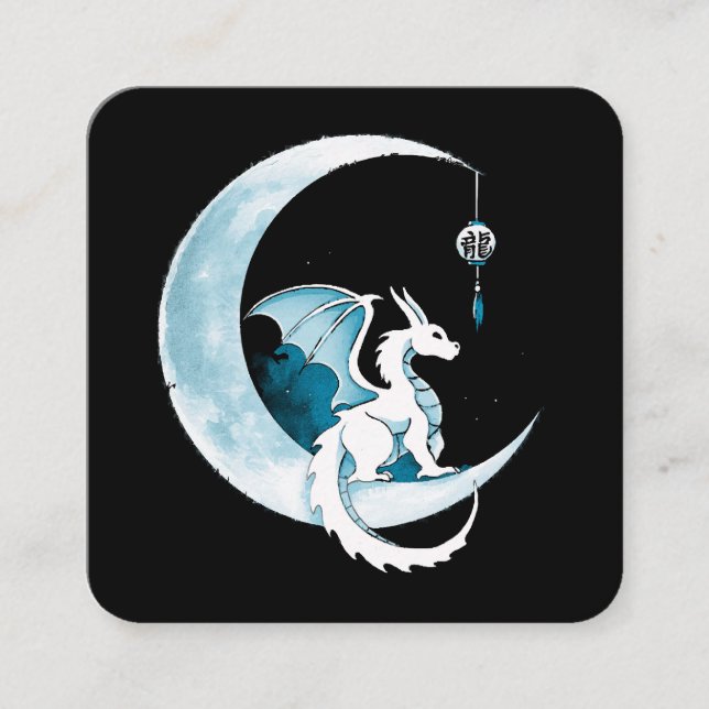 Cartão De Visita Quadrado Ano Do Dragão (Frente)