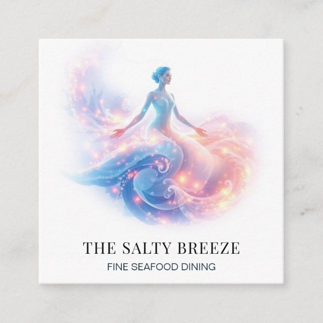 Cartão De Visita Quadrado *~* AP13 104 Praia WAVE Nascimento de Vênus (Frente)