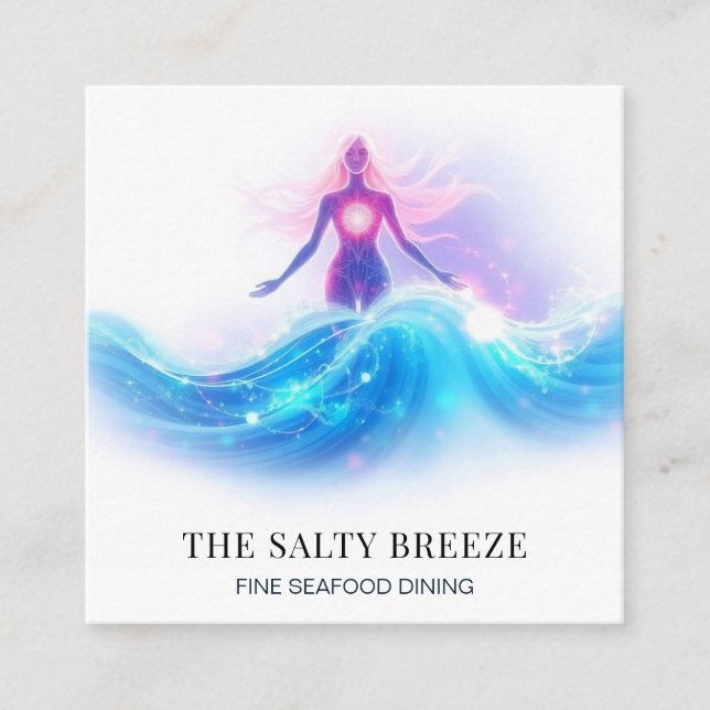 Cartão De Visita Quadrado *~* AP13 90 Healing Beach WAVE Birth of Venus (Frente)