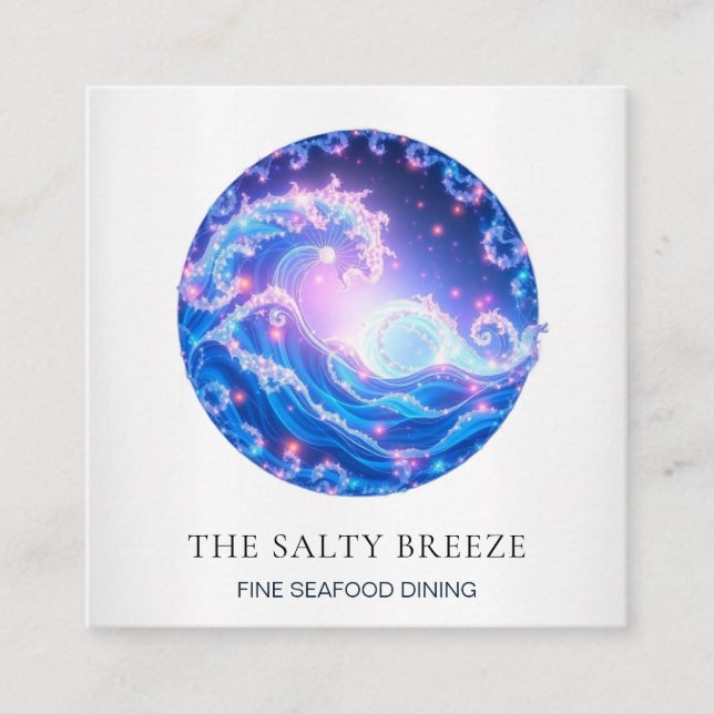 Cartão De Visita Quadrado *~* AP13 Agente Imobiliário Costeiro Náutico 96 (Frente)