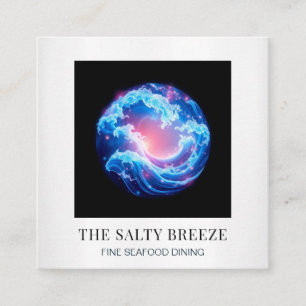 Cartão De Visita Quadrado *~* AP13 Beach Wave Spa Massage Reiki Yoga 107