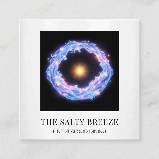 Cartão De Visita Quadrado *~* AP13 Beach Wave Yoga Spa Massage Reiki 92 (Frente)