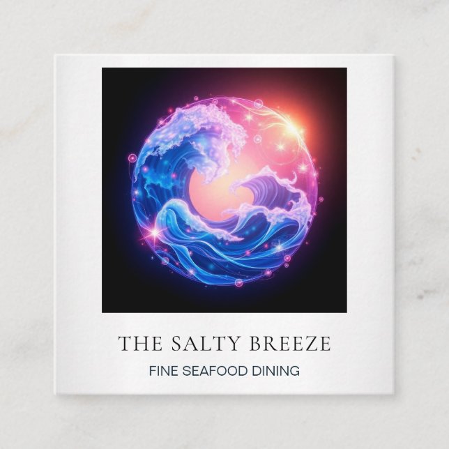 Cartão De Visita Quadrado *~* AP13 Pesca Barco Costeira Náutica 96 (Frente)