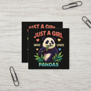 Cartão De Visita Quadrado Apenas uma garota que ama pandas fofos