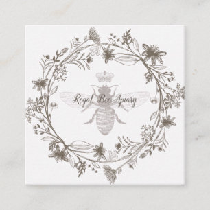 Cartão De Visita Quadrado Apicultura Elegante Abelha Fazenda Apitiva