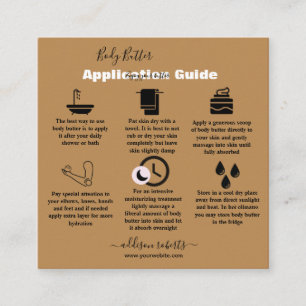 Cartão De Visita Quadrado Aplicação de Manteiga Corporal Terrac Profissional