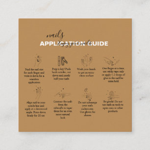 Cartão De Visita Quadrado Aplicativo de prego profissional de terracotta mí