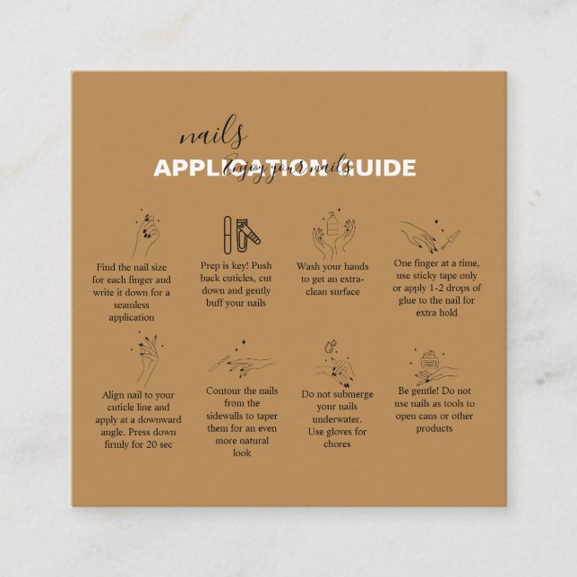 Cartão De Visita Quadrado Aplicativo de prego profissional de terracotta mín (Frente)