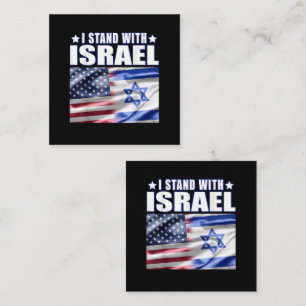 Cartão De Visita Quadrado Apoie Israel Eu Estou com Israel