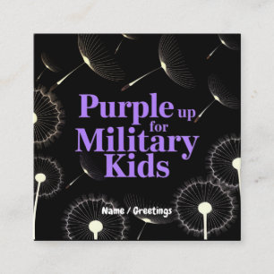 Cartão De Visita Quadrado Apoios para Crianças Militares Dandelion