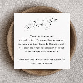 Cartão De Visita Quadrado Apreciação do Cliente Obrigado Desconto do Cupão B