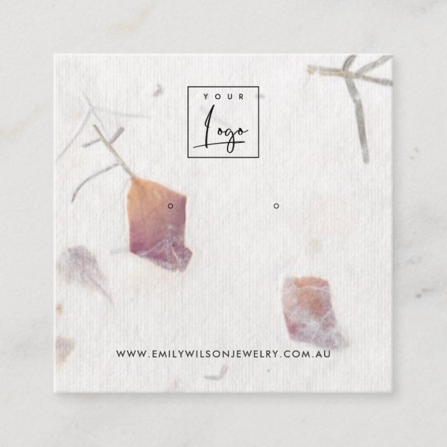 CARTÃO DE VISITA QUADRADO APRESENTAÇÃO DE OUTROS ESTUDOS DE PAPEL PETAL PINK (Frente)