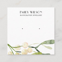 CARTÃO DE VISITA QUADRADO APRESENTAÇÃO DE OUVIDO DO ESTUDO FESTIVO DO NATAL 