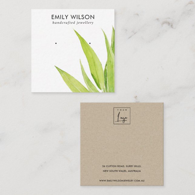 CARTÃO DE VISITA QUADRADO APRESENTAÇÃO DO ESTUDO DE ANULAÇÃO EUCALYPTUS FAUN (Frente/Verso)