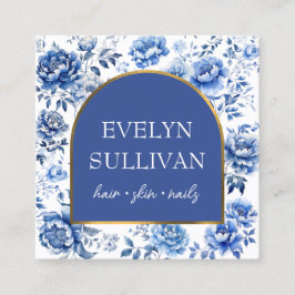 Cartão De Visita Quadrado Arca de flores da Chinoiserie