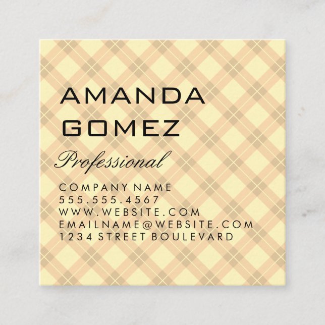 Cartão De Visita Quadrado Argyle (Frente)