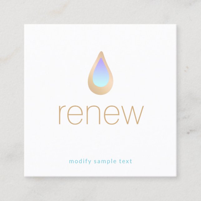 Cartão De Visita Quadrado Aromaterapia Natural Skincare e Wellness Spa (Frente)