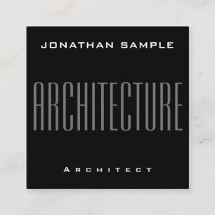 Cartão De Visita Quadrado Arquitetura de negócios profissional moderna e ele
