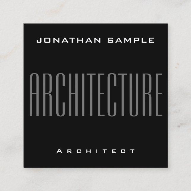 Cartão De Visita Quadrado Arquitetura de negócios profissional moderna e ele (Frente)