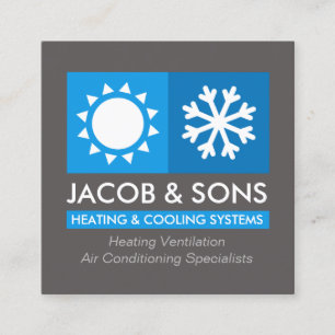 Cartão De Visita Quadrado Arrefecimento do ar condicionado por ventilação de