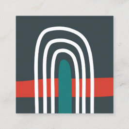 Cartão De Visita Quadrado Arte arco-íris, abstrato boho design