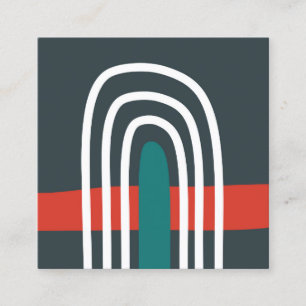 Cartão De Visita Quadrado Arte arco-íris, abstrato boho design