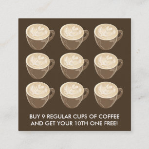 Cartão De Visita Quadrado arte do coração do café